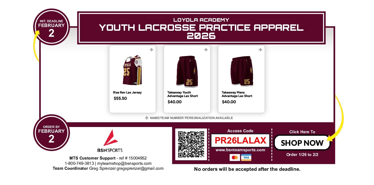 Loyola Academy Ramblers Youth Lacrosse 2026 Store