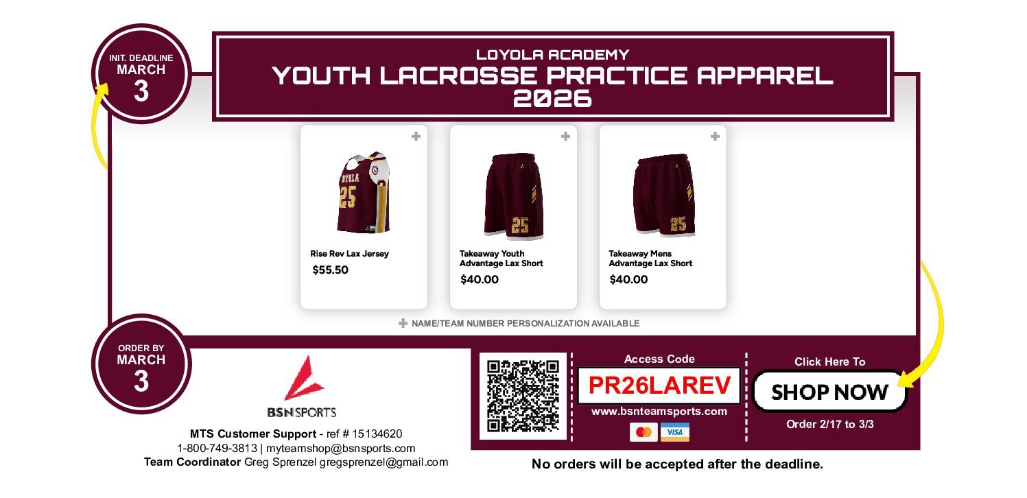 Loyola Academy Practice Apparel 2026 Store